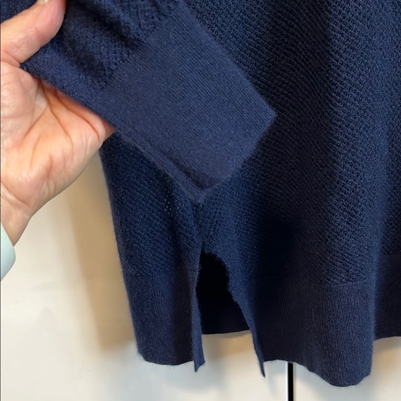 MICHAEL KORS Navy Blue Long Lightweight Cashmere Hooded Sweater, Size XXS - Picture 7 of 10